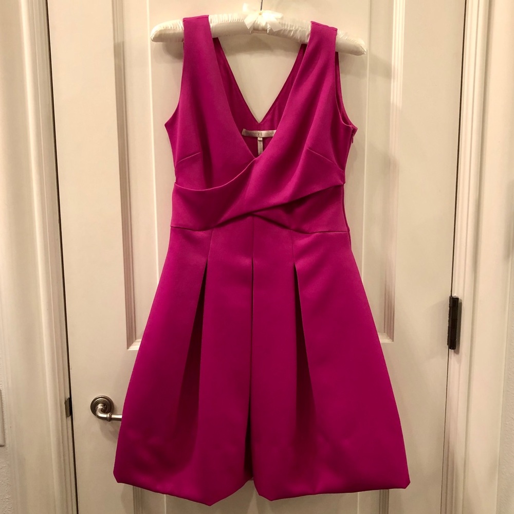 Halston Heritage Bell Skirt Satin Dress